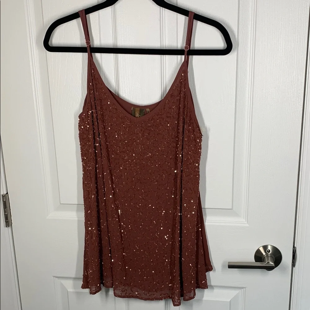 Aratta sequin front tank top size large